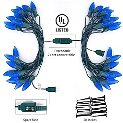 C9 Led Christmas String Lights, 20 Led 25.75 Feet