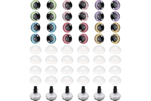 PATIKIL 12mm Flash Safety Eyes, 24 Pcs Doll Eyes Realistic Colorful Crocheting Safety Eye for Decor Crochet Accessories Dolls