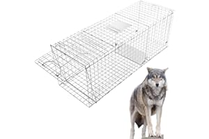 DAMOOO Extra Large 59x20x22 Inches Heavy Duty Foldable Live Trap for Large Dogs, Foxes, Coyotes, Bobcats and Other Live Animals. Steel Collapsible with Humane Trap Release Door