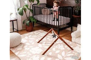 COMFORT DESIGN MATS Premium Stylish Foam Floor Mat | Cushy-Soft & Thick | Waterproof, Easy-to-Clean, Hypoallergenic, Non-toxic, Pet-friendly, Portable | Baby Play Mat, Yoga, Exercise Mat - Large Blush Pink Garden Blossom