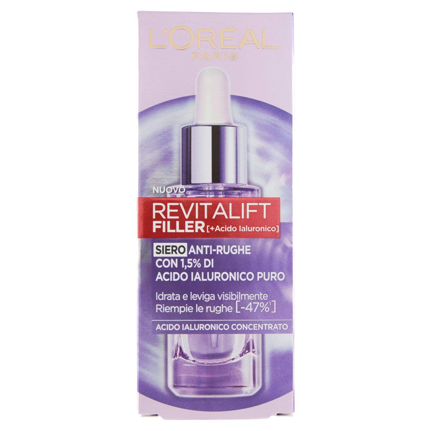 L'Oréal Paris Revitalift Filler Facial Serum, Swivel and Anti-Wrinkle Highly Concentrated with 1.5% Hyaluronic Acid, 30 ml
