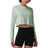 Pioneer Camp Long Sleeve Crop Tops for Women Cropped Workout Bamboo Viscose Shirts Loose Athletic Gym Yoga Running T-Shirts