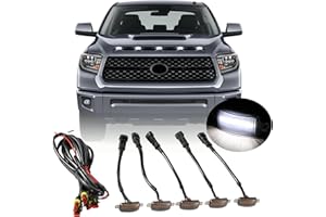 YUNHECAM Front Grille LED Lights for Toyota Tundra 2008up Universal Trucks SUV with Raptor Style Grill Trim White DRL Lamps for Dodge Ram/Ford F150/ Jeep Gladiator/GMC Sierra/Chevrolet Silverado/ (5PCS)