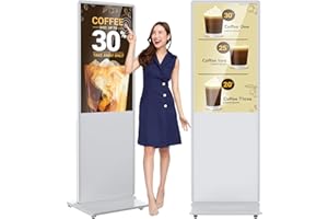 YCKJNB 43 inch Indoor Digital Signage 2K Touchscreen IPS Floor Standing Digital Kiosks Interactive Displays with WiFi HDMI/USB Input Auto AD Player, Android OS White
