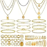 IXNEOP Gold Jewelry Sets for Women Fashion Costume Jewelry Gold Plated Necklace Anklet Bracelet Earrings Set