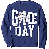 Game Day Retro Leopard Bolt Lightning Cheetah Cute for Games Sweatshirt