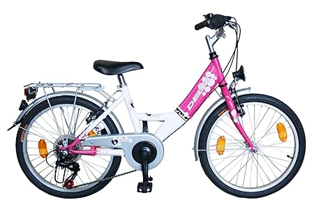 Delta Kinderfahrrad 20 Zoll Mädchenfahrrad 6 Gang Shimano Schaltung StVZO tauglich Rosa