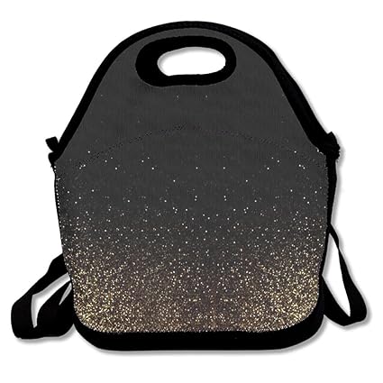 black and gold lunch box