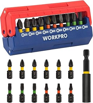 Amazon Workpro インパクトドライバービット 13点組 硬度hrc62 マグネット付きホルダー付属 Diy 工具 ガーデン