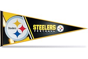 Rico Industries NFL Football Pittsburgh Steelers Primary 12" x 30" Felt Wall Décor Pennant - Great for Home/Bed Room/Man Cave