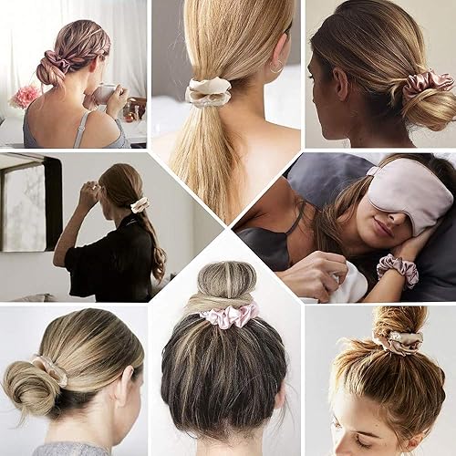 Scrunchies Women Hair Ties Big Silk Satin Scrunchy Hair Bands