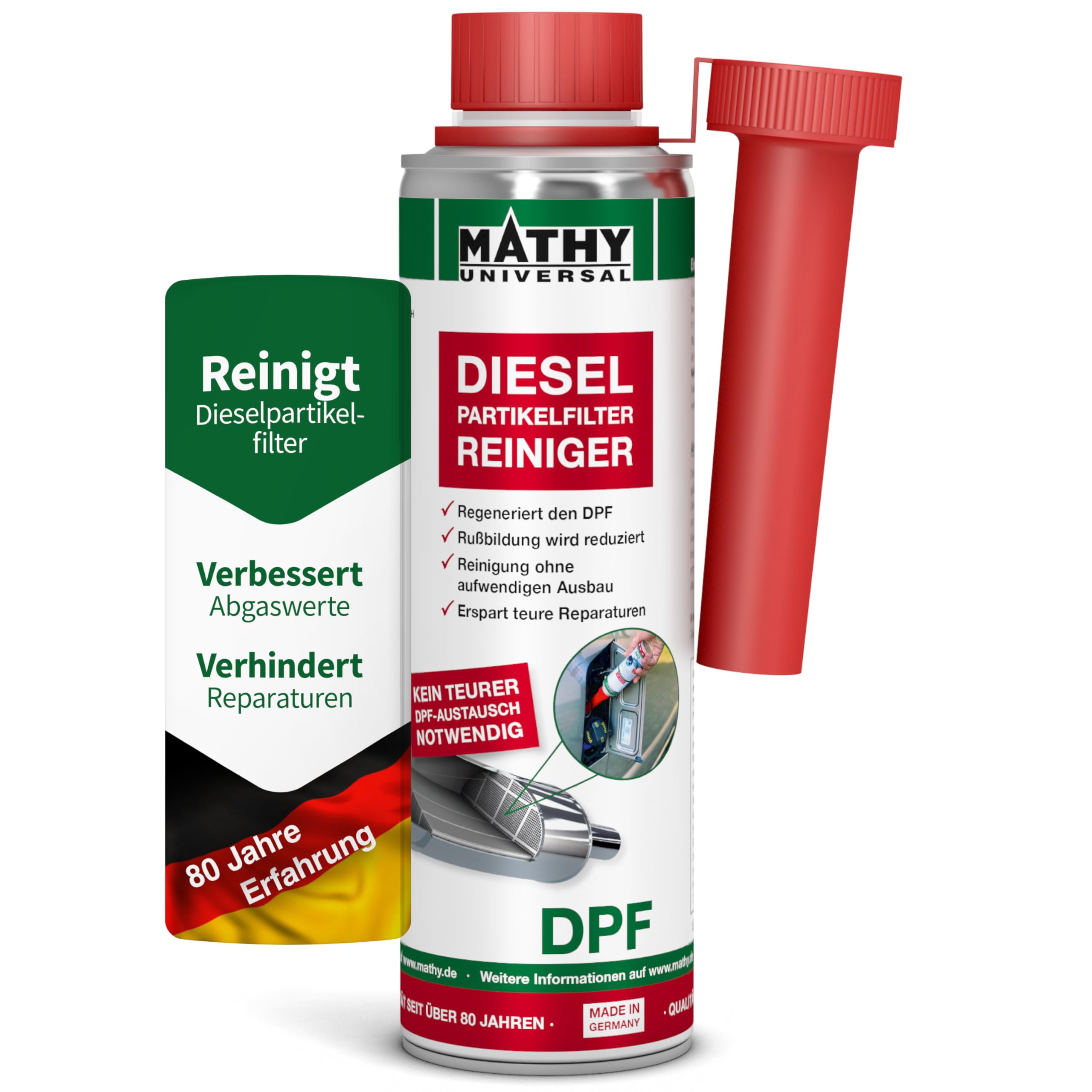 MATHY-DPF Partikelfilter Reiniger Diesel (300 ml) - hochwirksamer DPF Reiniger - Diesel Systemreiniger für Dieselmotoren - Diesel Additiv