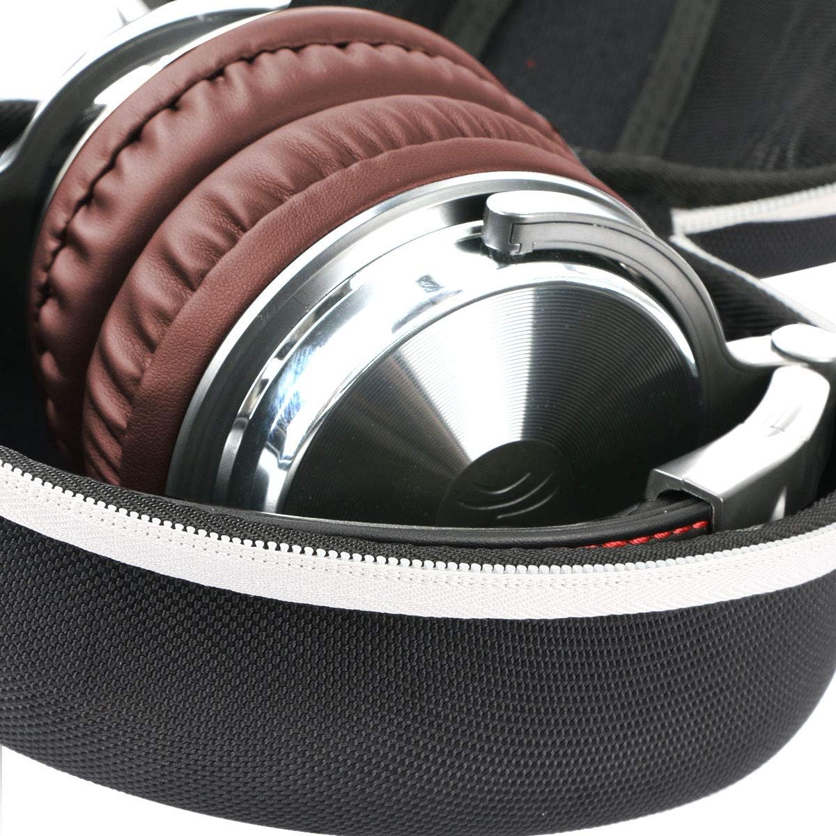 Khanka Headphone Case for OneOdio Over Ear Headphones Closed Back Studio DJ Headphones Bluetooth Headset, Case Only (White zipper) - Image 4