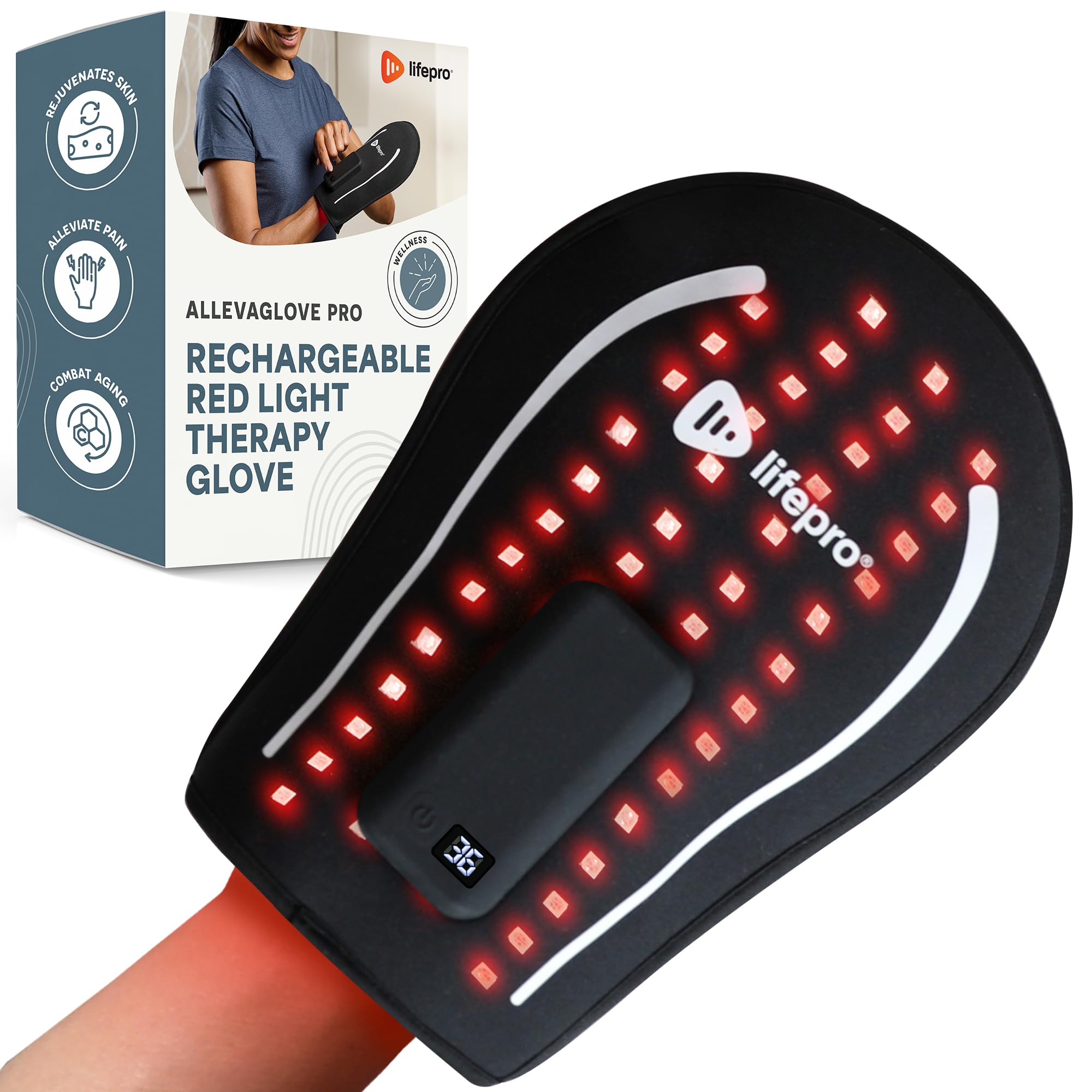 Photo 1 of LifePro Red Light Therapy Foot and Ankle Wrap, Comfortable and Portable, One-Size-Fits-All, 2 Effective Wavelengths, Invisible Near-Infrared Red Light Therapy Glove for Joints, Muscles and Stiffness