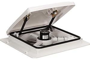 MAXXAIR Original Maxxfan - Vent, Fan & Rain Protection All-in-One, High Powered 4-Speed Exhaust Only Fan, Manual Knob Control, 14"x14", White (00A04301K)