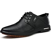 DINGGU Non Slip Work Shoes for Men Waterproof Mens Slip Resistant Shoes，Comfortable Food Service Kitchen Restaurant Chef Work Shoes Black