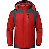 GAXIDES Men’s Skiing Jacket Waterproof windproof Rain Jackets with Hood