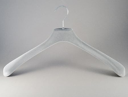 edler Samtbügel für Jacken und Mäntel, 48cm, grau, 10 Stück
