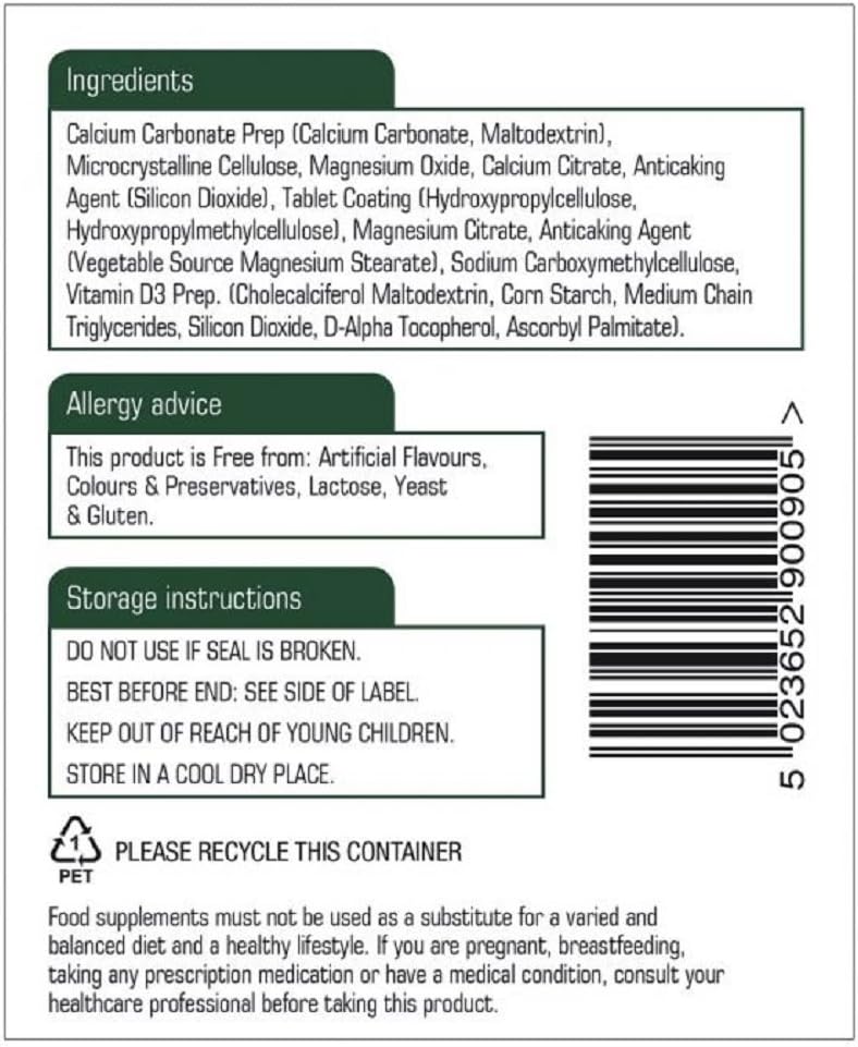 Natures Aid | Calcium Magnesium & D3 Tablets | 3 x 90s - Image 4
