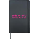 Linux Sudo rm rf Programmer, Engineer, Opensource Funny Hardcover Journal, Black