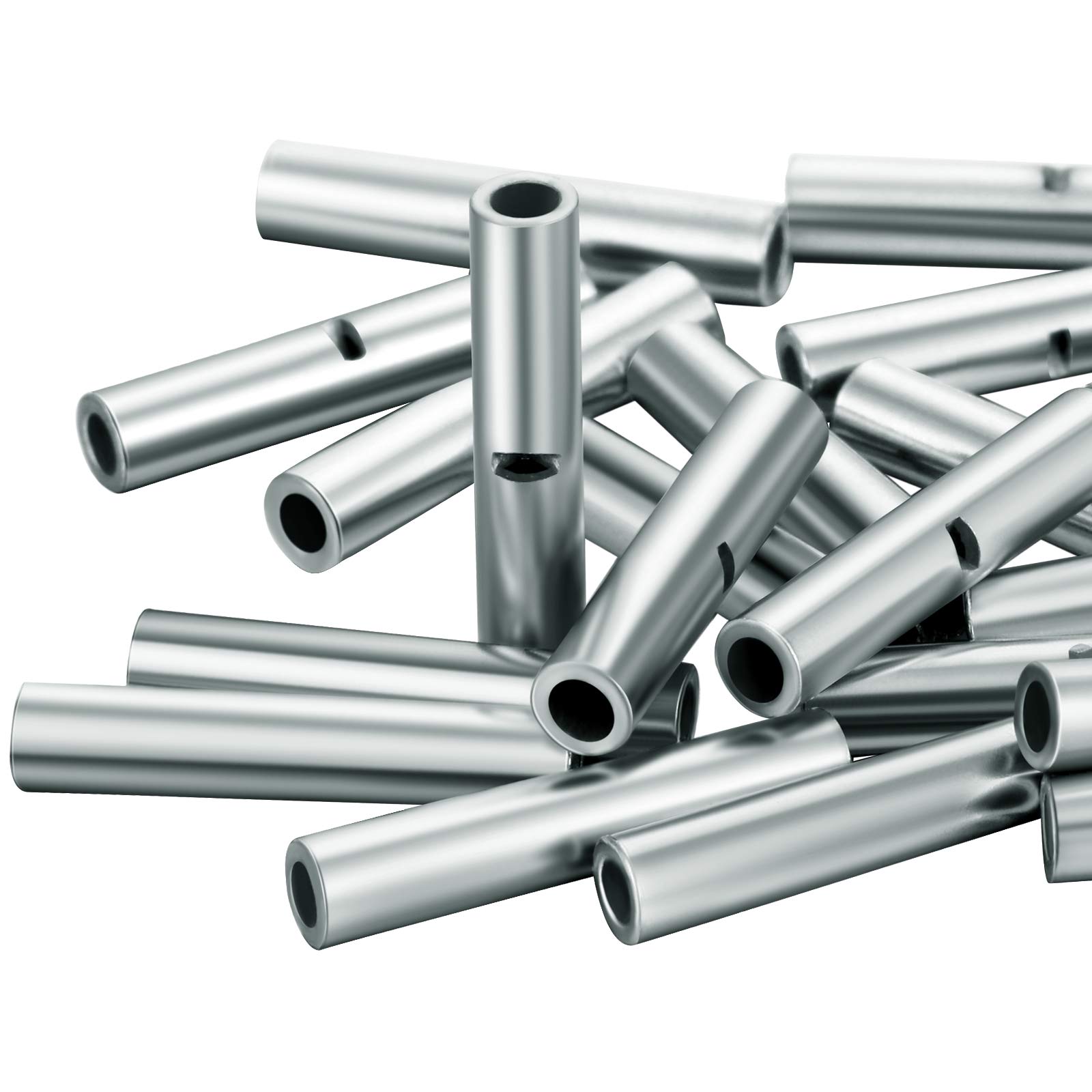 150 Pieces Non Insulated Butt Connectors 22-16 Gauge Electrical Wire Seamless Uninsulated Butt Connectors Crimp Ferrule Terminals Electrical Wire Crimp Ferrule Terminals for Electrical Splice DIY