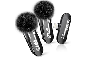 SYNCO Wireless Lavalier Microphone for iPhone 14/13/12/11, 48kHz/24-bit, HiFi Sound Quality, Noise Cancellation, P2XL iPhone 