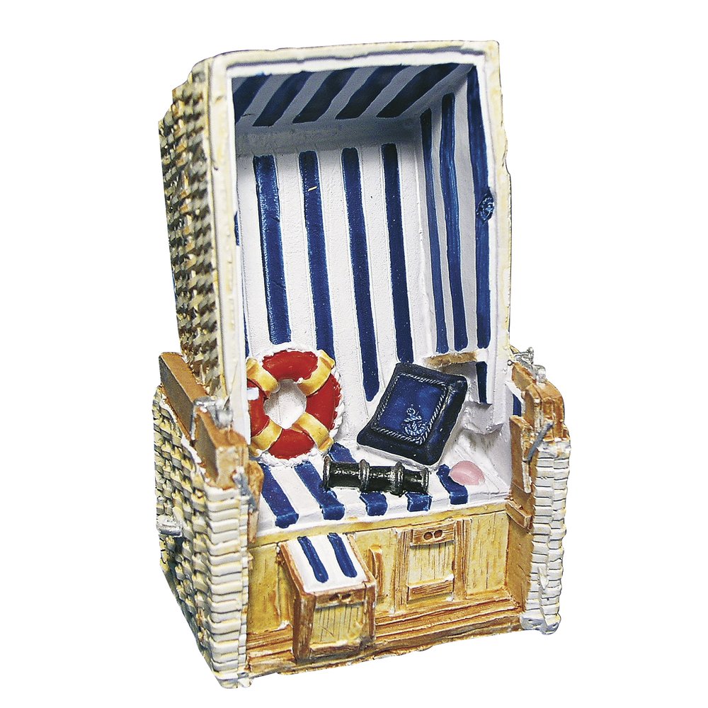 Rayher Wicker Beach Chair Model for Maritime Decorations, Decorative Strandkorb made of Polyresin, 11 cm, 8658800