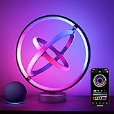 Lepro TB1 AI Smart Table Lamp, RGBIC Addressable Color Changing Night Lamps Alexa Google Compatible, Cool LED Desk Light Game