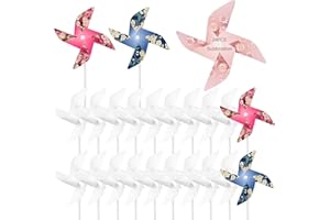 CEVHZOE 24 Pack Sublimation Blank Pinwheels DIY Pinwheels Craft Color Your Own Wind Spinners Toy Crafts DIY White Pinwheels Painting Party Favors Pinwheels (24pcs Paper Pinwheels)