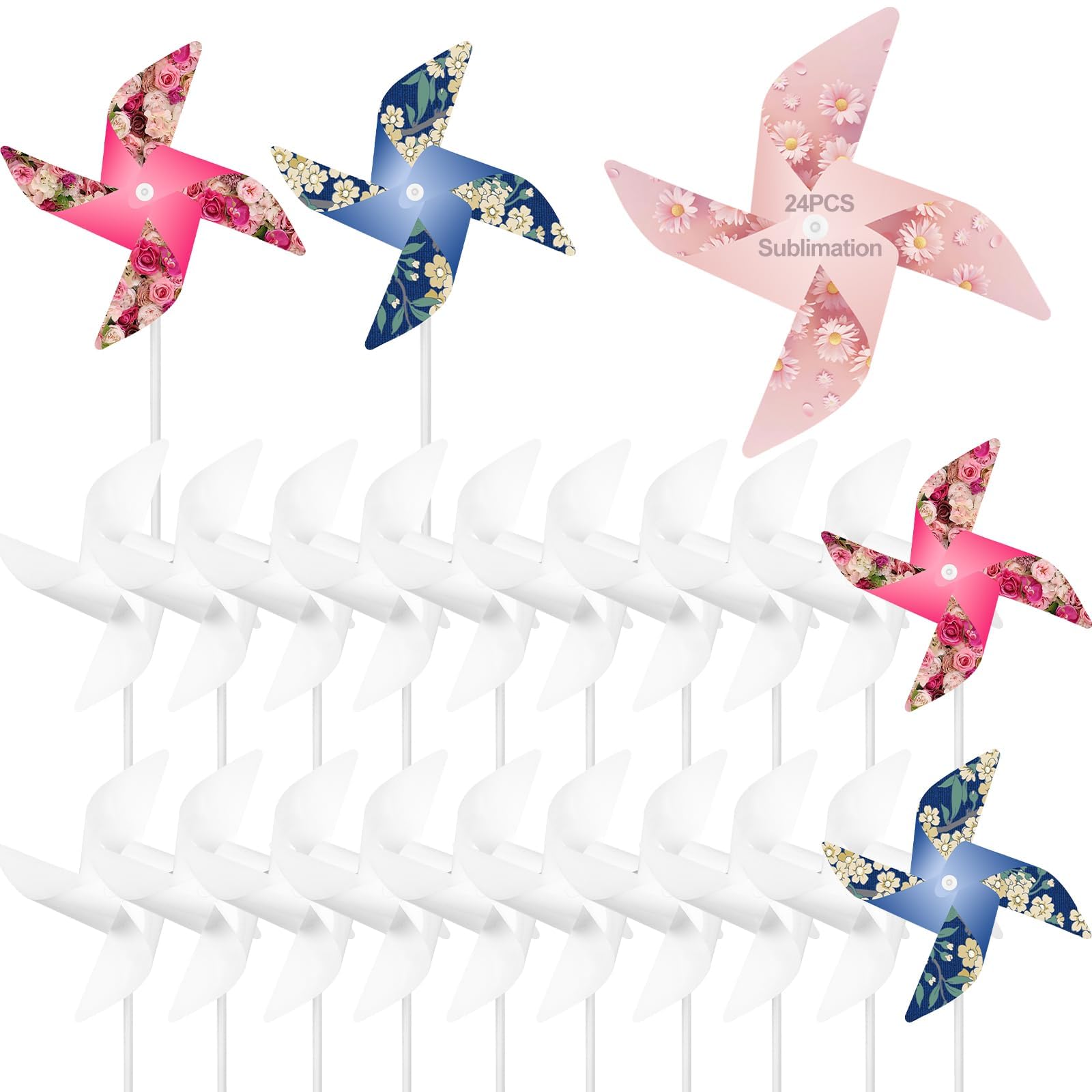 24 Pack Sublimation Blank Pinwheels DIY Pinwheels Craft Color Your Own ...