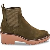 Aqua College Womens Demi Leather Lug Sole Chelsea Boots Green 9 Medium (B,M)