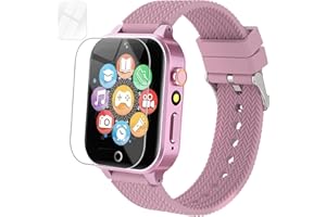 OVV Girls Smart Watch for Kids with 2 Screen Protector 1.5'' Touch Screen 26 Games Audiobook Learn Card HD Camera Video Pedometer Alarm Clock Wristwatch Learning Toy Fun Educational Birthday Gifts (Gold)