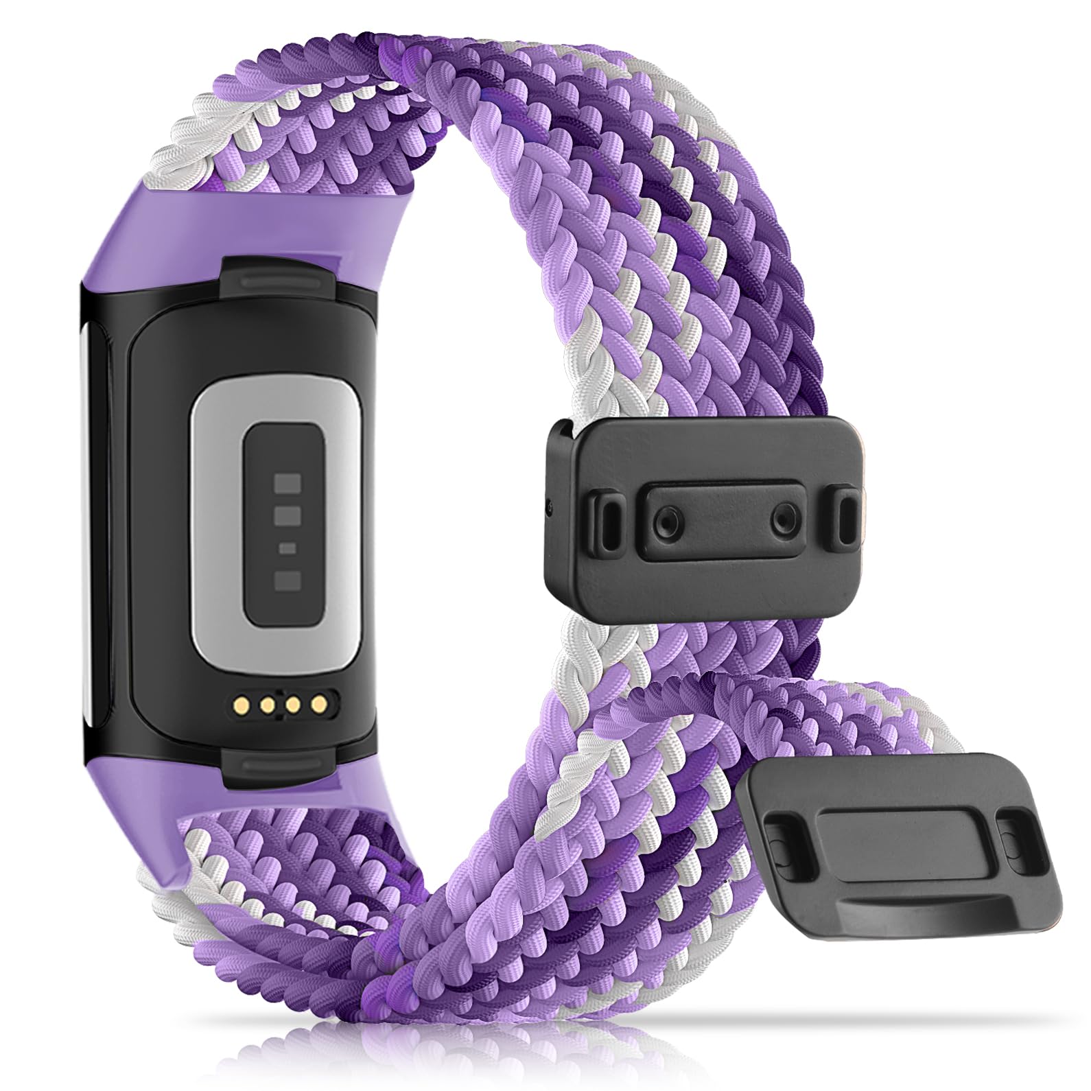 Huadea Magnetic Braided Nylon Compatible with Fitbit Charge 6 Bands/Fitbit Charge 5 Bands for Women Men, Soft Sport Stretchy Breathable Strap Replacement Wristband for Charge 6/Charge 5