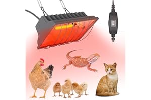 GIFANK Chicken Coop Heater Lamp 250W Winter Hanging Heat Lamp for Chickens Incubators Temperature Adjustable Chicken Brooder Heating Lamp Chicken Heaters for Dog Kennel Poultry House