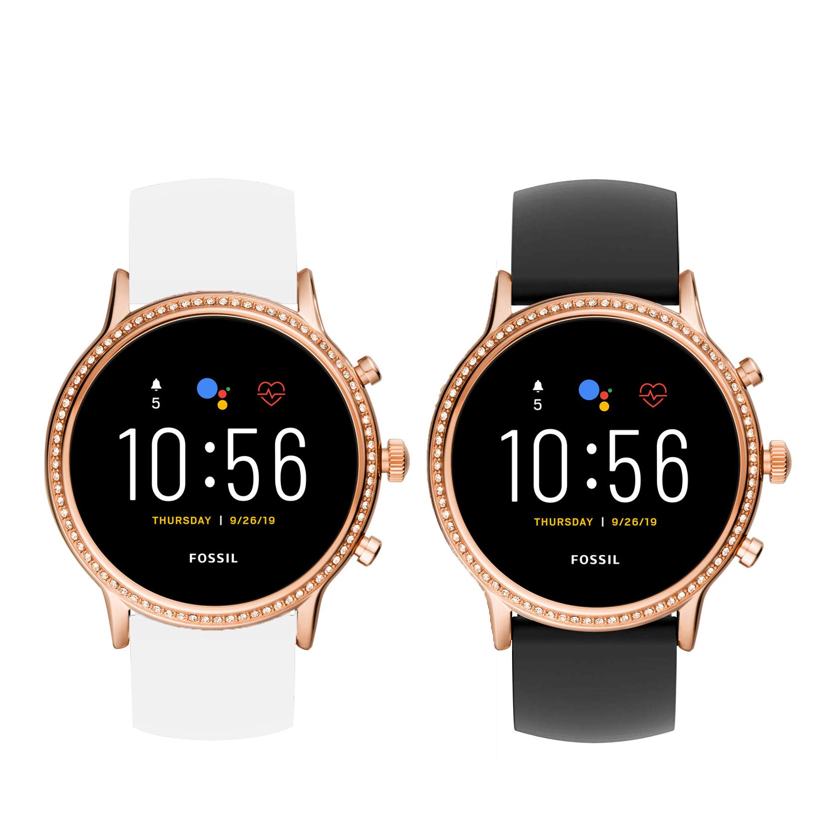 Compatible for Fossil Julianna Hr Bands, LvBu Sport Silicone Replacement Strap for Fossil GEN 5 SMARTWATCH - Julianna HR (White+Black)
