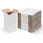 SPEPLA 6x6x6 Shipping Boxes for Small Business,40 Pack White Corrugated Cardboard Box for Packaging, Mailing, Storage