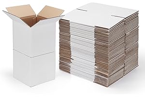 SPEPLA 6x6x6 Shipping Boxes for Small Business,40 Pack White Corrugated Cardboard Box for Packaging, Mailing, Storage