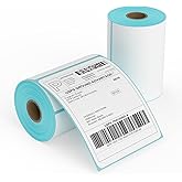 FungLam 2 Rolls 4x6 Direct Thermal Printer Labels 500 Shipping Labels Compatible with Zebra, Rollo Label Printer, Peforated Postage Thermal Labels, Permanent Adhesive, 250 Labels/Roll