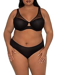 Smart & Sexy womens Mesh Plunge Bra, Black Hue