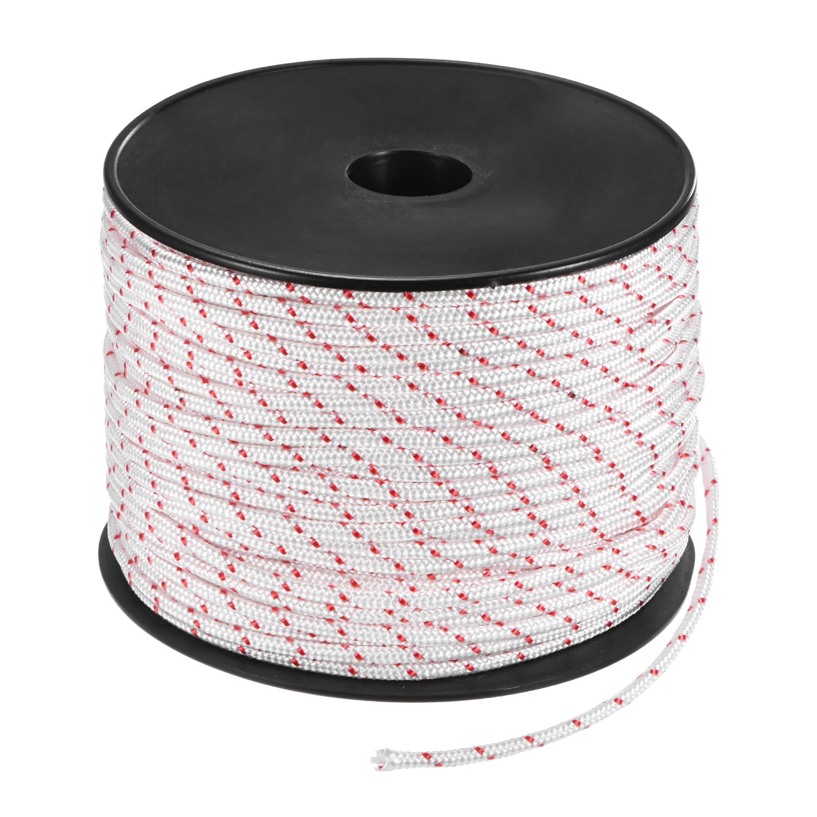 M METERXITY Recoil Starter Rope Pull Cord 4.5mm 100m Pull Starter Rope Nylon Pull Cord Pull Starter Rope for Mower/Chainsaw/Trimmer/Brush Cutter [White Red]