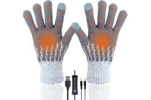 USB Heated Gloves Winter Warm Heated Gloves, Winter Touchscreen Gloves with 3 Adjustable Temperature Hand Warmers Gloves for 