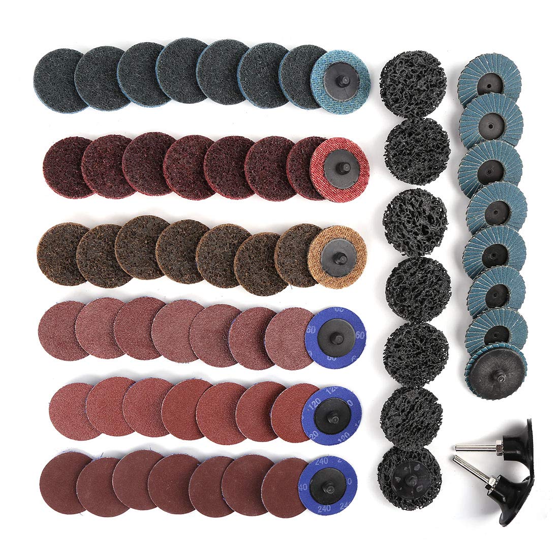 sourcingmap 65 Pcs Black Sanding Disc Wheels Sanding Disc Pad Holders for Auto