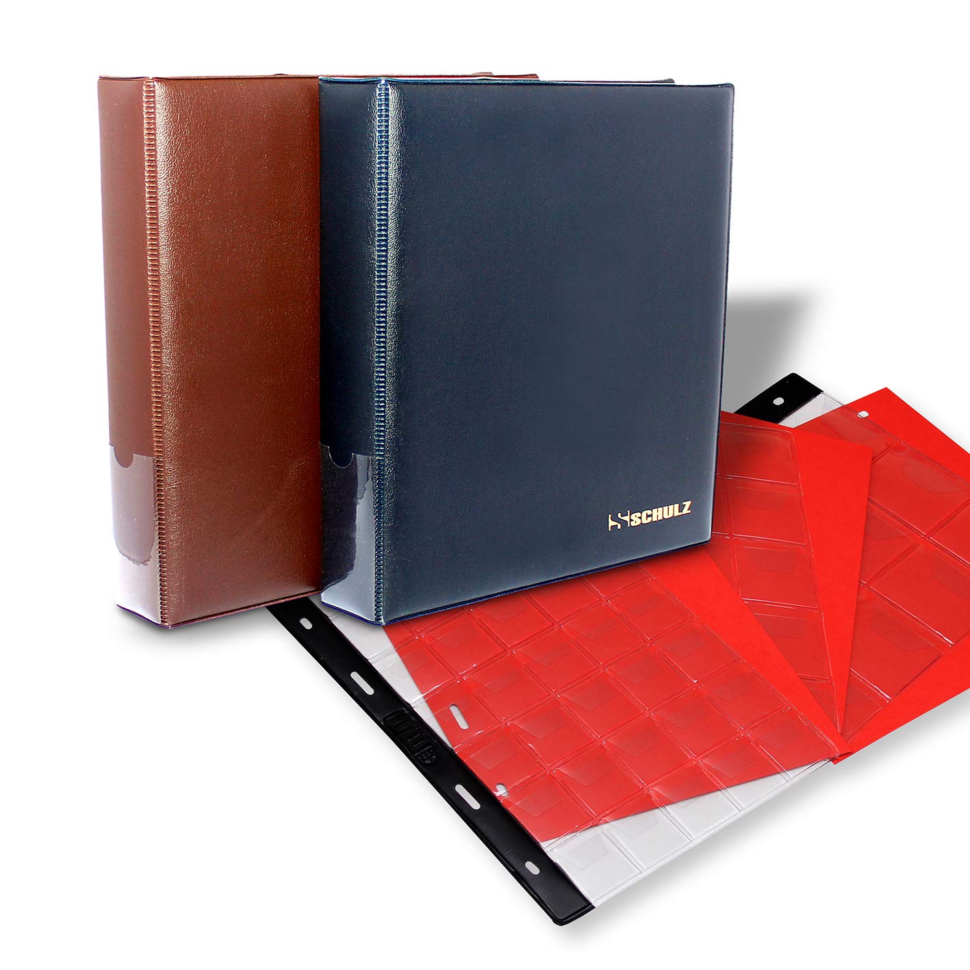 Schulz 200GN COINS BLUE COIN ALBUM RING COIN COLLECTOR BLINDER STORAGE