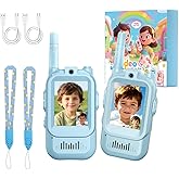 Video Walkie Talkies Toys for Kids Ages 3-12 – Rechargeable USB Two-Way Radios with Camera, 2 Packs Handheld Intercom for Indoor Outdoor Family Games, Camping, Hiking & Birthday Gifts (Blue & Blue)
