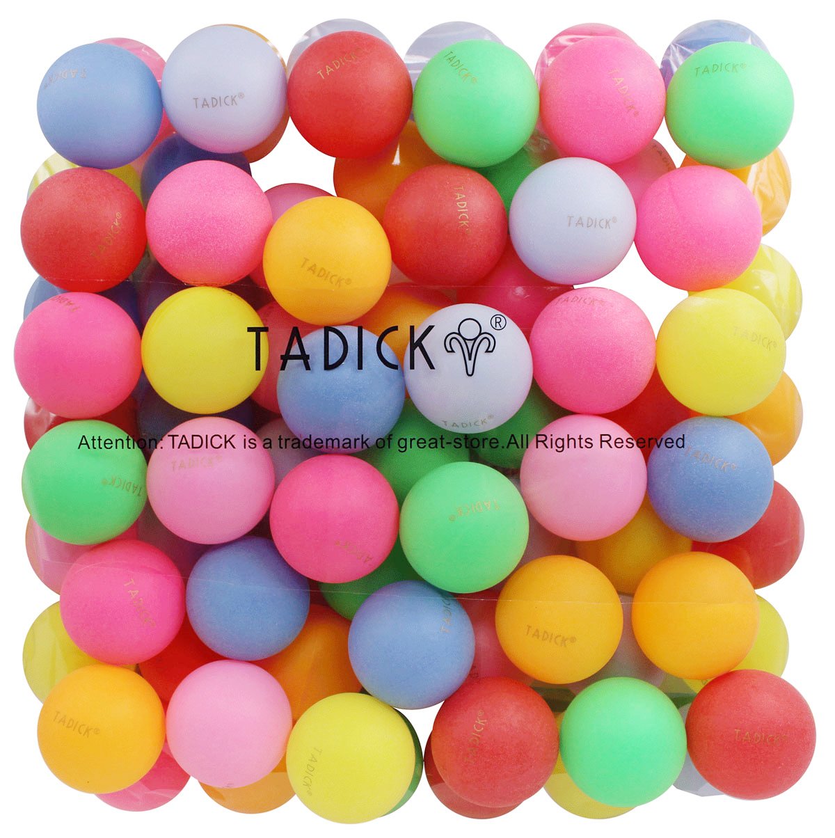 TADICK Beer Ping Pong Balls Assorted Color Plastic Ball (50 Pack)