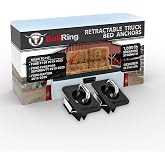 Bull Ring Offset Flush Fit Retractable Truck Bed Tie Downs for '15-'25 Ford F150, '17-'25 F250 &amp; F350 Super Duty, '17-'25 Ford Raptor (Offset for Front, Middle &amp; Rear Stake Pockets) (1 Pair)