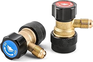 Wisscool R134a Quick Coupler Adapter, Adjustable 134a Adapters, Quick Connectors for Car AC, HP LP Conversion Fittings for Ev