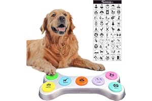 BOSKEY Set of 7 Dog Buttons, Dog Communication Button, Dog Talk Button, Recordable Button, Dog Touch Button, 50 Training Stickers and Tools to Teach Your Dog to Talk! (Batteries Included)(7 butons)