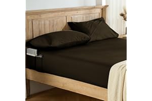 Entisn Pure Cotton Fitted Sheets with Pockets on Side, 400 Thread Count Queen Cotton Fitted Sheet Only, Deep Pocket Fits Matt