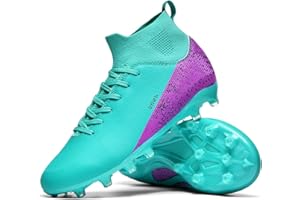 TOPSFEBA Turf Soccer Shoes Mens Womens Indoor Soccer Cleats Youth Tutsal Shoes Unisex High Ankle FG TF Football Boots Trainin